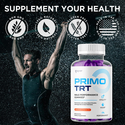 (2 Pack) Primo TRT Gummies for Men, Official Primo TRT Male Performance Gummys with Maximum Strength Ingredients, Advanced PrimoTRT Male Health Support Supplement with Premium Vitamins (120 Gummies) S.O LabsBuy Supplements Australia