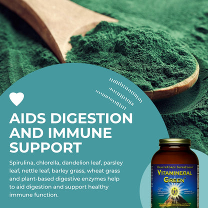 HEALTHFORCE SUPERFOODS Vitamineral Green - Mineral Supplement for Immune & Thyroid Support - Green Powder Supplement with Ingredients from The Land - Gluten-Free & Vegan - 500 Grams HEALTHFORCE SUPERFOODSBuy Supplements Australia