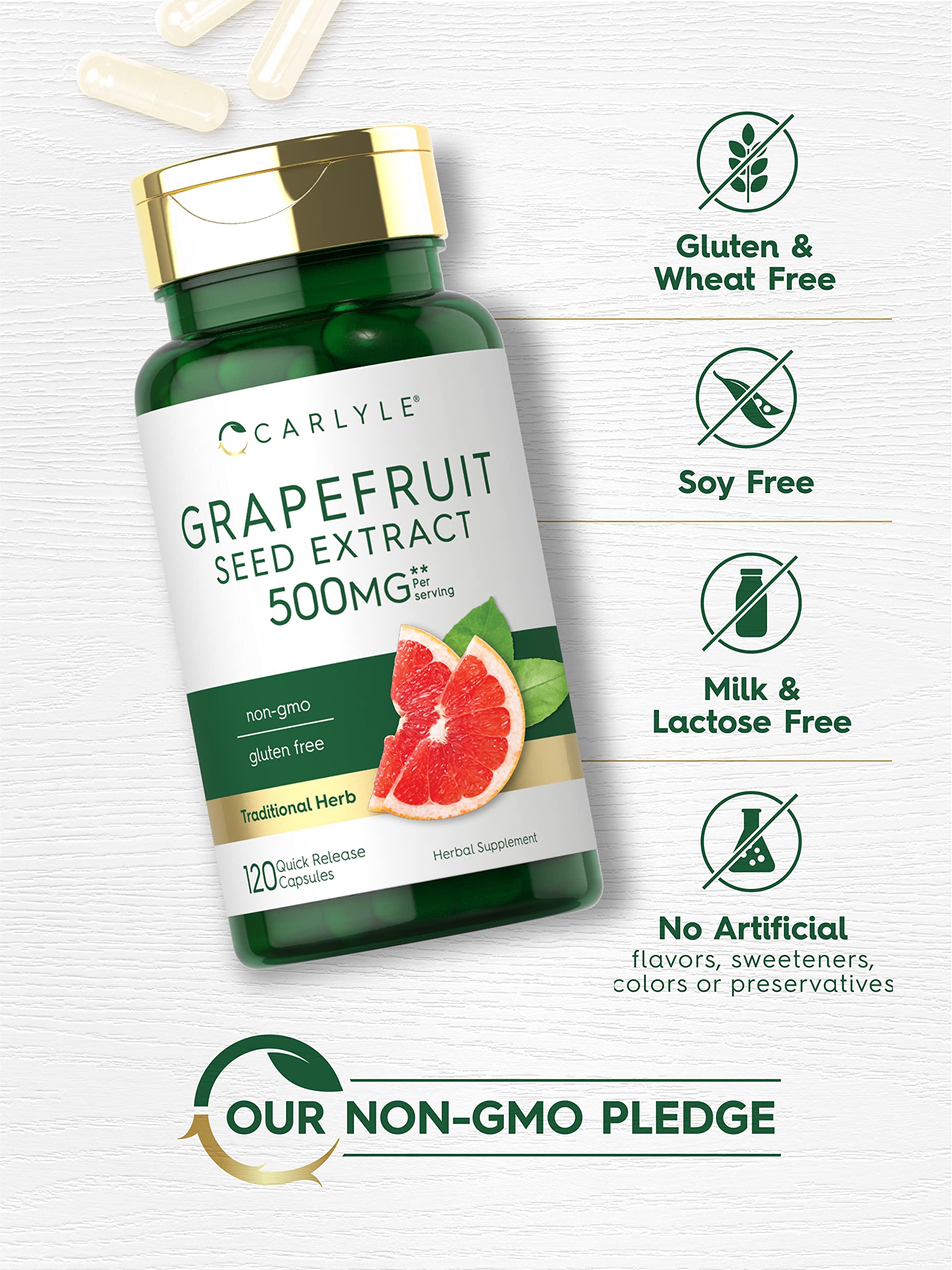 Carlyle Grapefruit Seed Extract | 500 mg 120 Capsules | Maximum Strength | Non-GMO CarlyleBuy Supplements Australia