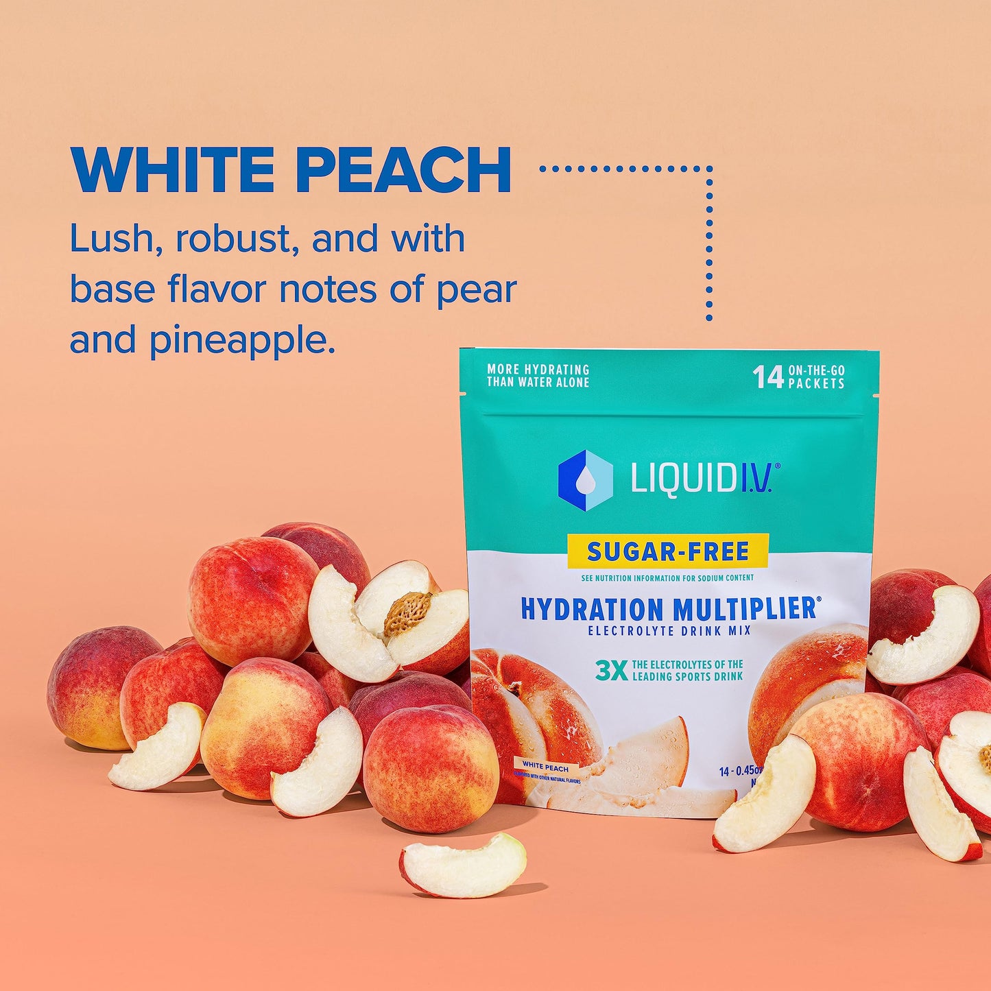 Liquid I.V. Sugar-Free Hydration Multiplier - White Peach – Hydration Powder Packets Liquid I.V.Buy Supplements Australia