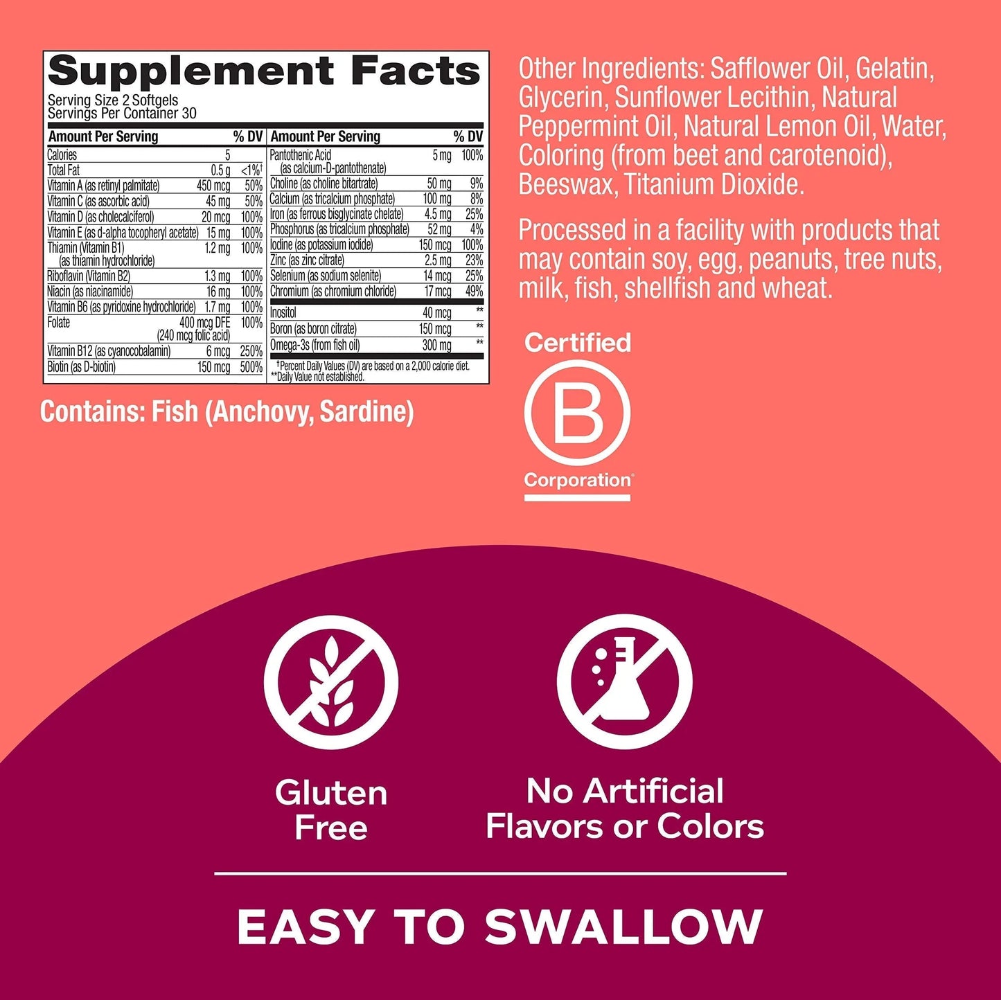 OLLY Ultra Women's Multi Softgels & Ultra Strength Hair Softgels, Supports Hair Health, Biotin, Keratin, Vitamin D, B12, Hair Supplement, 30 Day Supply - 30 Count OLLYBuy Supplements Australia