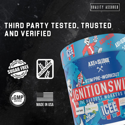 Ignition Switch Pre-Workout with CarnoSyn, TeaCrine, Infinergy, and AgmaMax, Long Lasting Energy, Laser Focus, Increased Pumps, Enhanced Performance, 40 servings