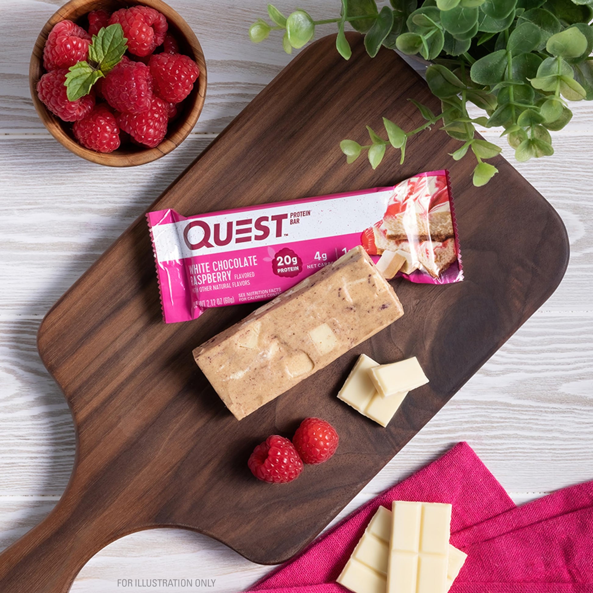 Quest Nutrition White Chocolate Raspberry Protein Bars, High Protein, Low Carb, Gluten Free Quest NutritionBuy Supplements Australia