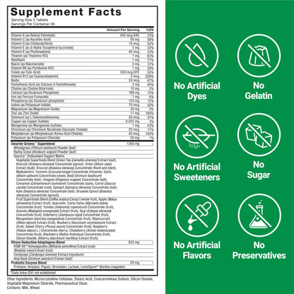FORCE FACTOR Smarter Greens Tablets, Greens Supplement with 25+ Superfoods and Antioxidants to Improve Digestion, Reduce Stress, Strengthen Immunity, and Support Metabolism, 90 Tablets Force FactorBuy Supplements Australia