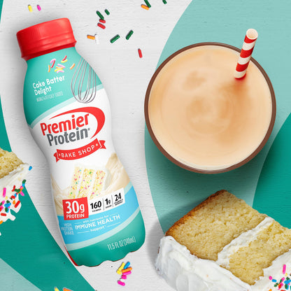 Premier Protein Shake, Cake Batter, 30g Protein, 1g Sugar, 24 Vitamins & Minerals Premier ProteinBuy Supplements Australia