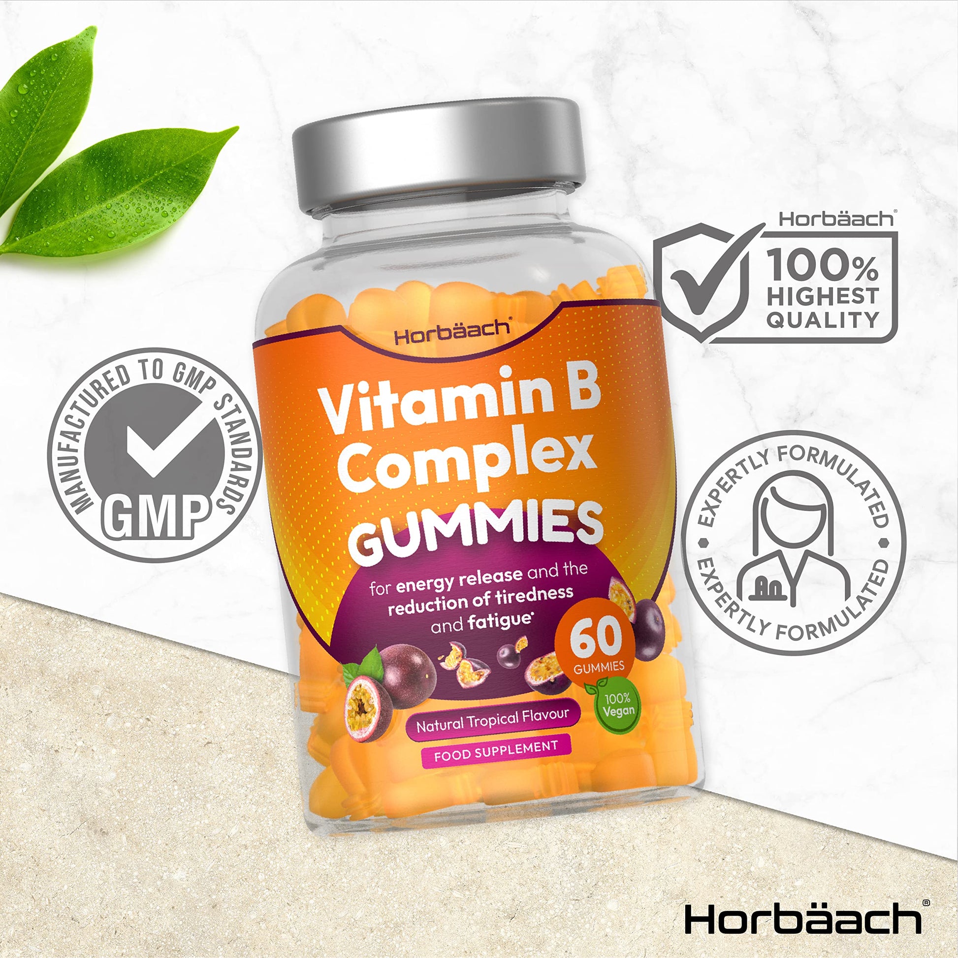 Vitamin B Complex Gummies | 60 Vegan Gummies - Tablet Alternative | High Strength B12 HorbäachBuy Supplements Australia
