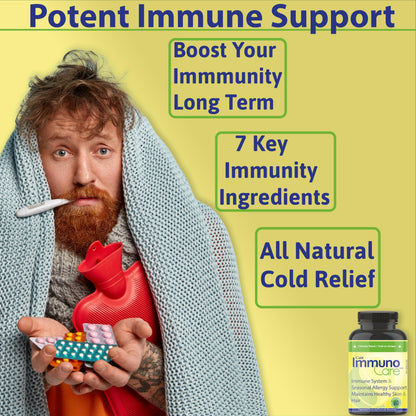 Celt Immunocare 60 v-caps - Potent Seasonal Allergy Blend - Adult Immunity Support - Cholesterol Modulator - Plant Sterols Ultra Strength - 7 Key Immunity Enhancing Ingredients Celt Immuno-CareBuy Supplements Australia