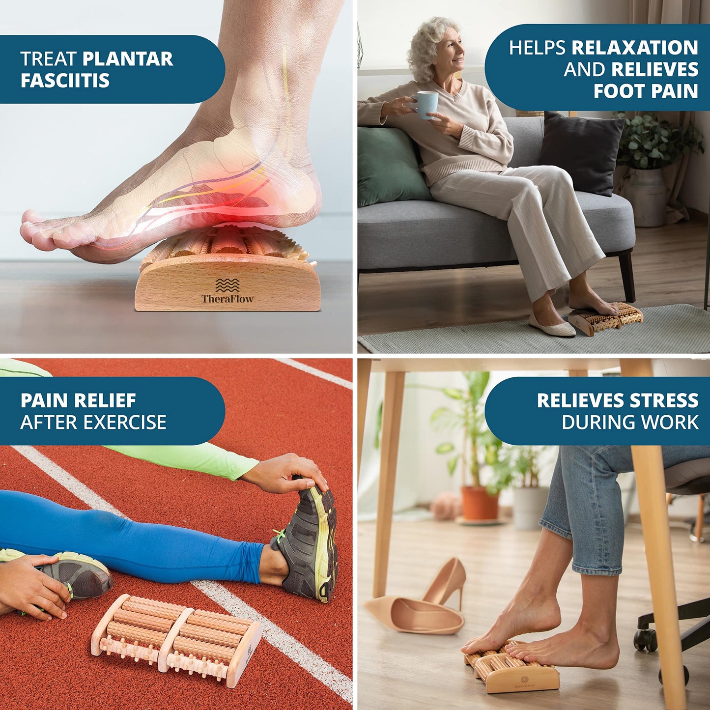 TheraFlow Foot Massager for Plantar Fasciitis Relief, Relaxation Gifts for Women, Men TheraFlowBuy Supplements Australia