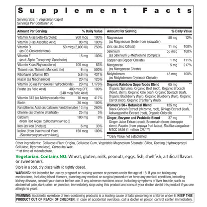 Rainbow Light Womens One + Multivitamin 50 Plus | 90 Caplets | Supports Menopause | Real Food Nutrients, Digestive Enzymes & Probiotics Rainbow LightBuy Supplements Australia