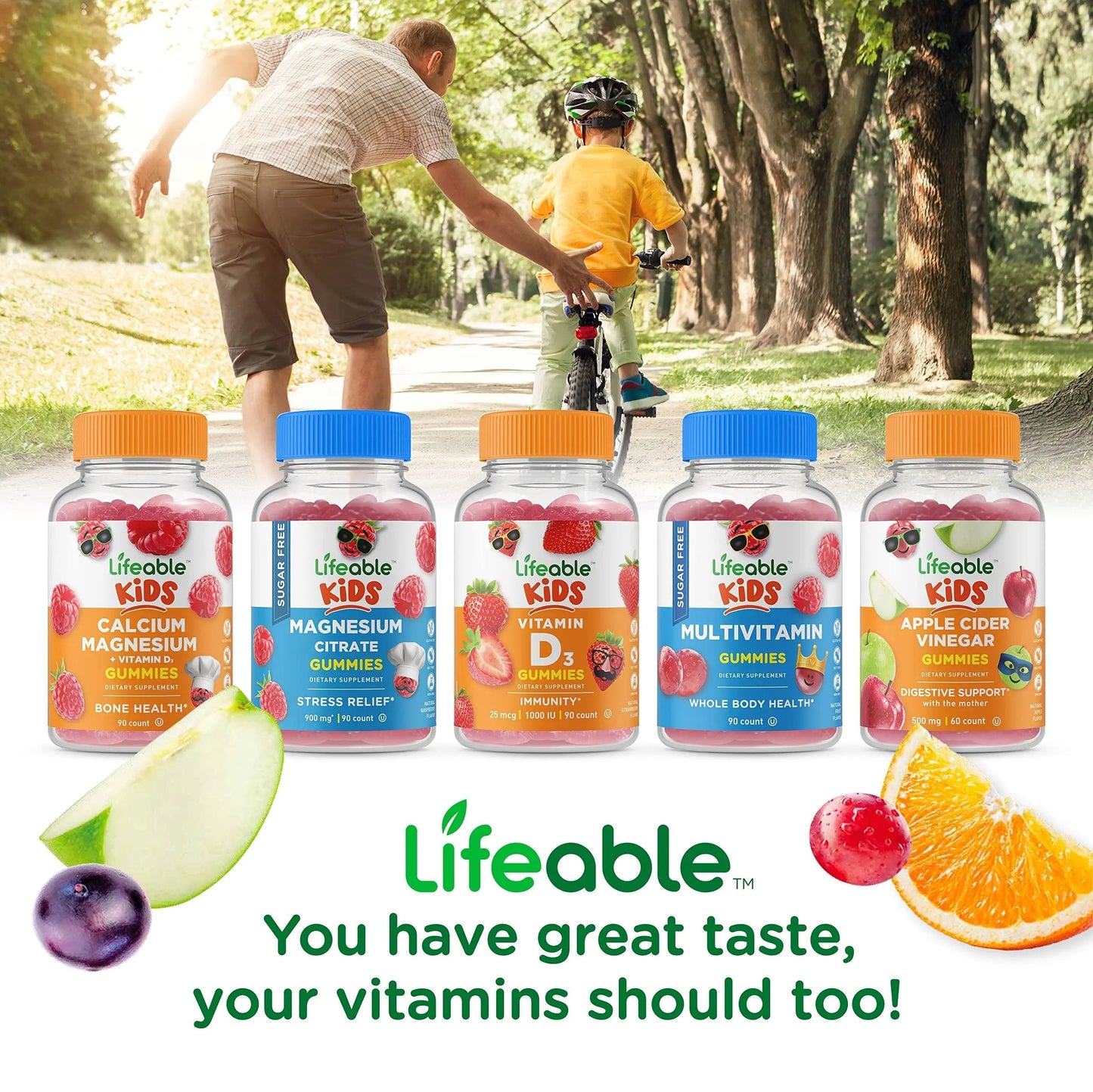 Lifeable Turmeric Curcumin Kids + Multivitamin Kids, Gummies Bundle - Great Tasting, Vitamin Supplement Lifeable
