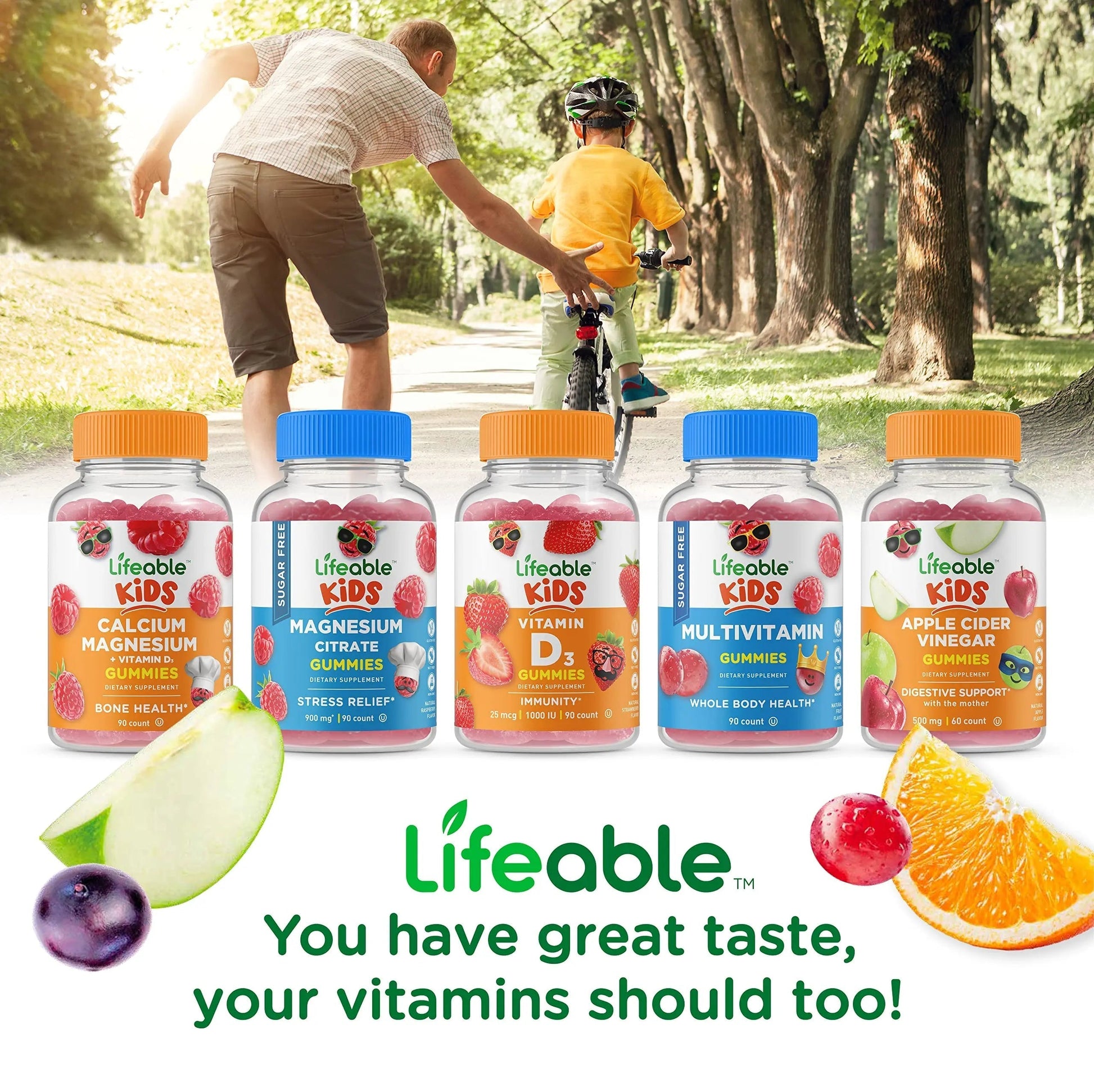 Lifeable Turmeric Curcumin Kids + Multivitamin Kids, Gummies Bundle - Great Tasting, Vitamin Supplement Lifeable
