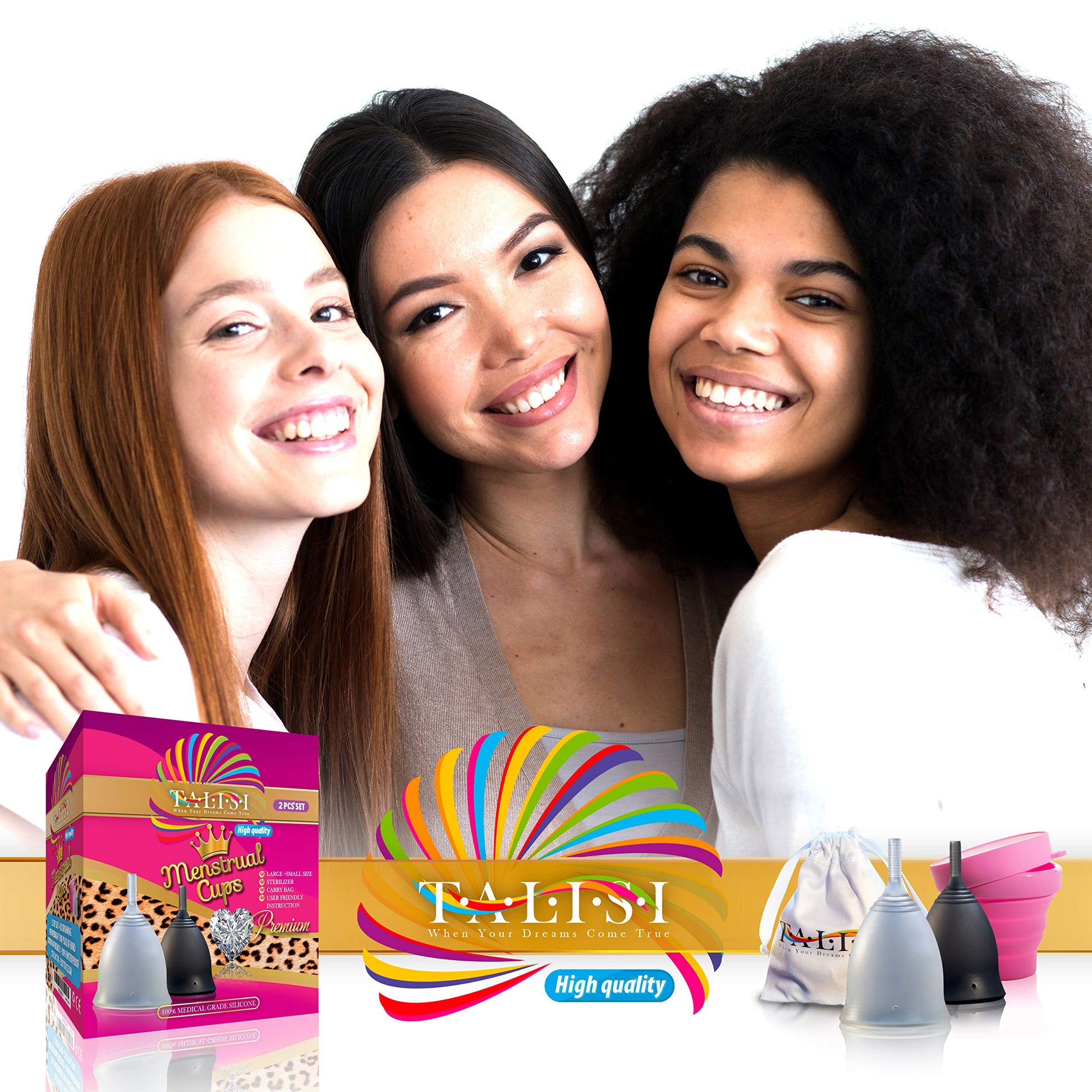 Talisi Soft Menstrual Cups Set of 2 - Reusable Period Cup for Women with Collapsible Case Holder Sterilizer TALISI WHEN YOUR DREAMS COME TRUEBuy Supplements Australia