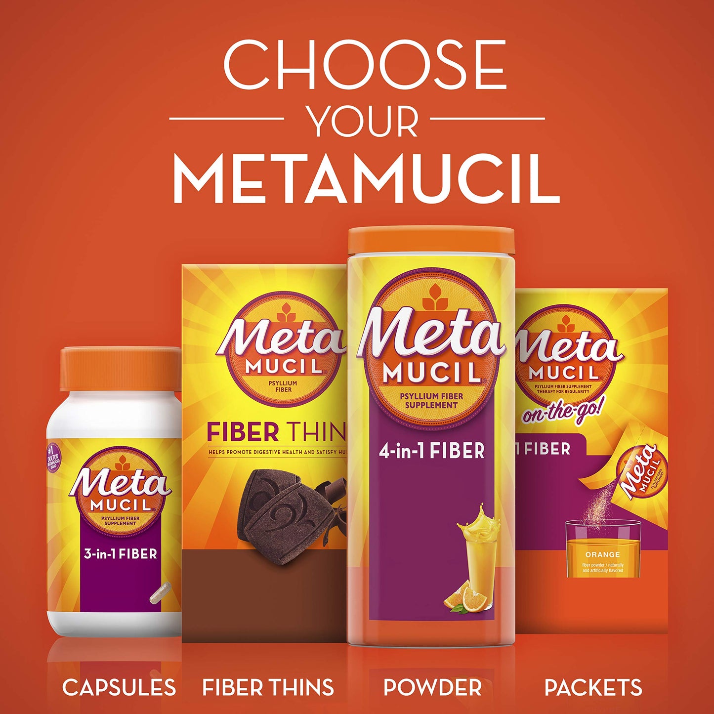 Metamucil, Daily Psyllium Husk Powder Supplement with Real Sugar, 4-in-1 Fiber MetamucilBuy Supplements Australia