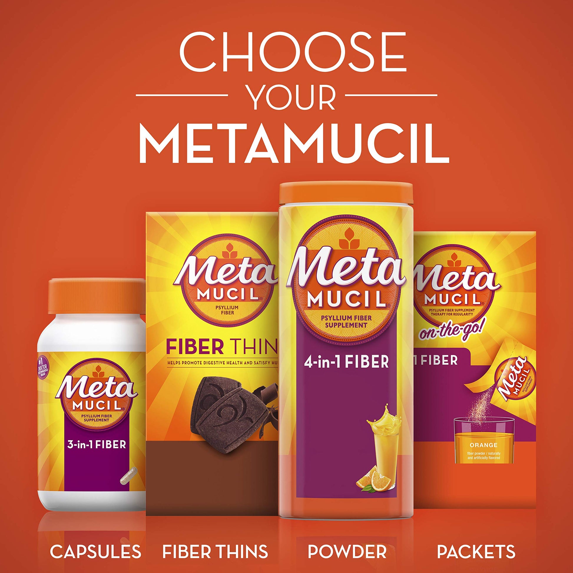 Metamucil, Daily Psyllium Husk Powder Supplement with Real Sugar, 4-in-1 Fiber MetamucilBuy Supplements Australia