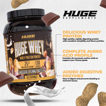 Huge Supplements Whey Protein Concentrate Powder - 25g Protein Per Serving Huge SupplementsBuy Supplements Australia