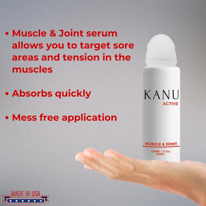 Muscle & Joint Relief Roll-On Cooling Serum- 3.3 oz- Fast Absorbing Pain Relief for Sore Muscles and Joints- Workout Recovery and Joint Support for Athletes and Active Lifestyles KANUBuy Supplements Australia