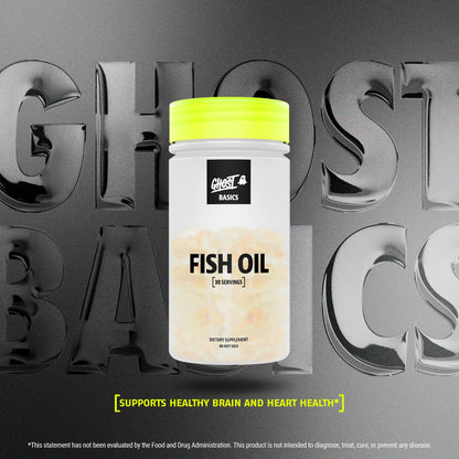 GHOST Basics Fish Oil Supplement, 3000MG Daily Omega 3 Fatty Acids with DHA & EPA for Brain, Heart Health & Immunity Support - Gluten-Free & Soy-Free - 60 Enteric Coated Softgels GHOSTBuy Supplements Australia