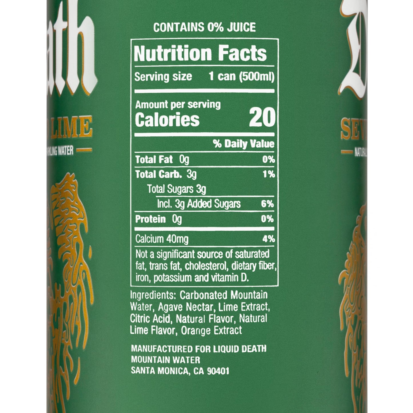 Liquid Death Flavored Sparkling Water with Agave, Severed Lime, 16.9 oz Tallboys (12-Pack) Liquid DeathBuy Supplements Australia
