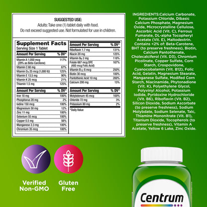 Centrum Adult Multivitamin/Multimineral Supplement with Antioxidants, Zinc, Vitamin D3 and B Vitamins, Gluten Free