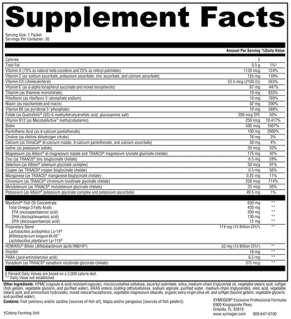 XYMOGEN Foundation Essentials - Daily Supplement Packets for Overall Health - Fish Oil, Magnesium & Probiotics - Travel-Friendly - Gluten-Free & Non-GMO - 30 Packets XYMOGENBuy Supplements Australia