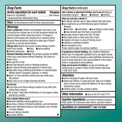 Amazon Basic Care Low Dose Aspirin 81 mg Chewable Tablets, Pain Reliever for Minor Aches, Orange Flavor, 36 Count Amazon Basic CareBuy Supplements Australia