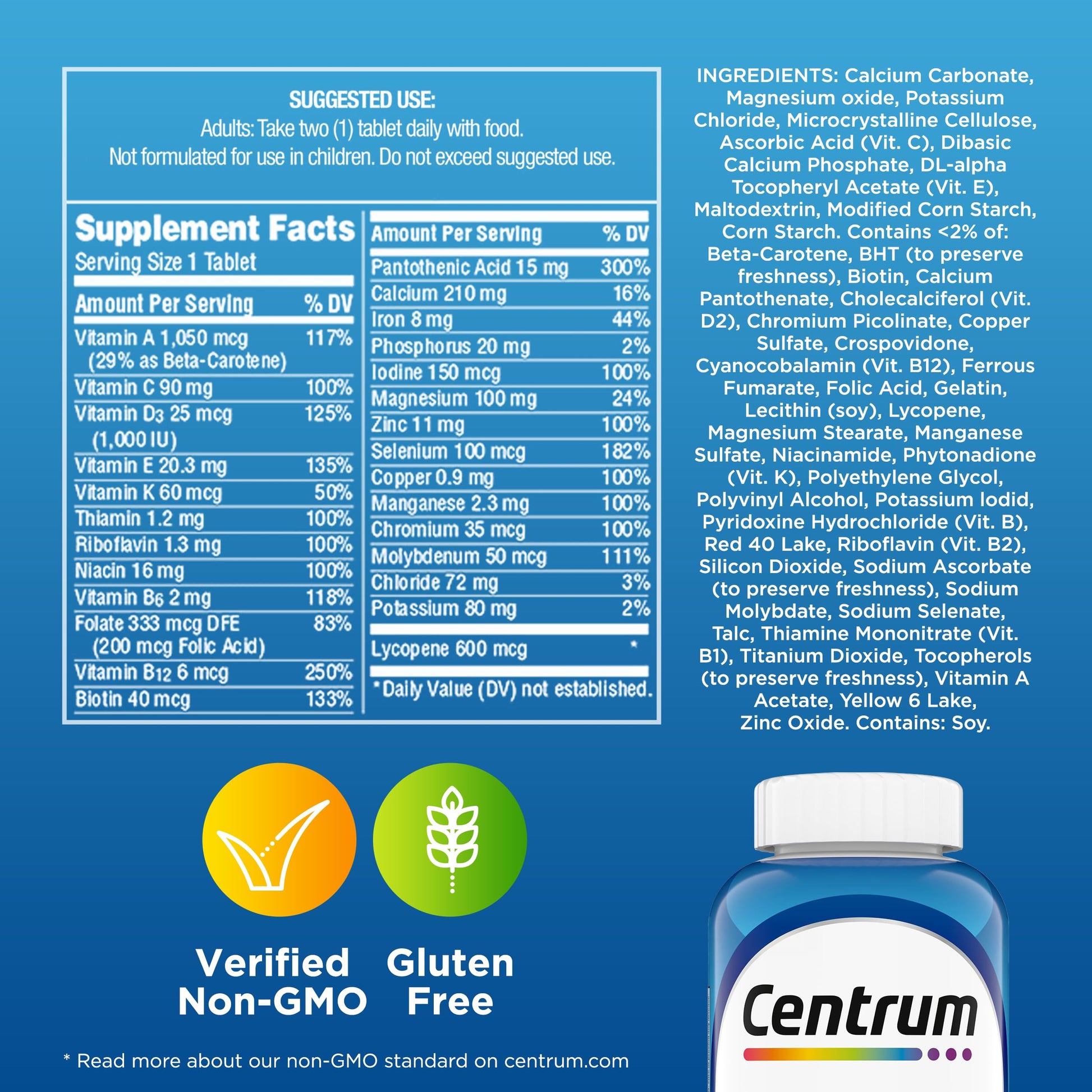 Centrum Multivitamin for Men, Multivitamin/Multimineral Supplement with Vitamin D3, B Vitamins and Antioxidants CentrumBuy Supplements Australia