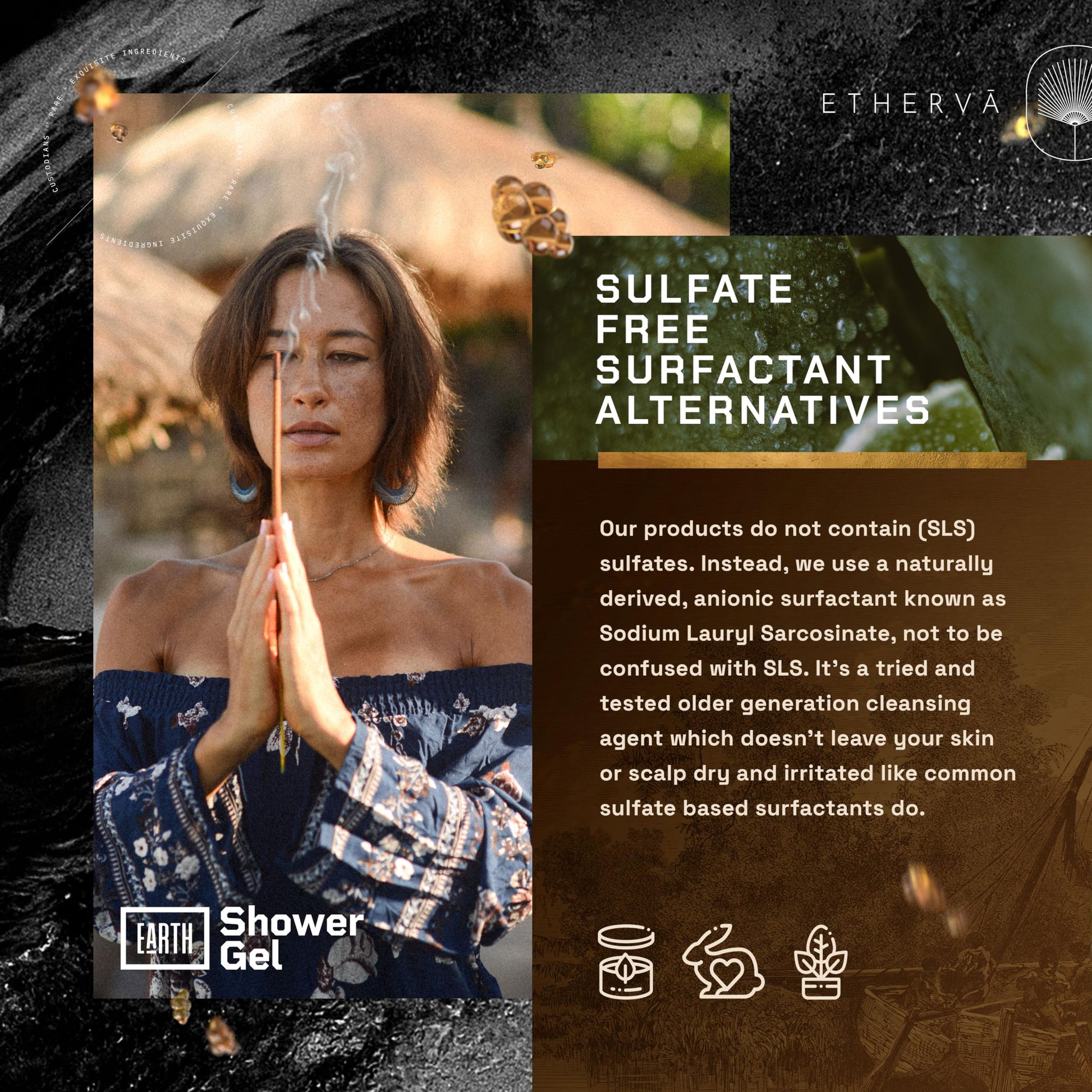 ETHERVA EARTH Body Wash for Men & Women | Patchouli, Vetiver, Incense, Virgin Coconut Oil ETHERVABuy Supplements Australia