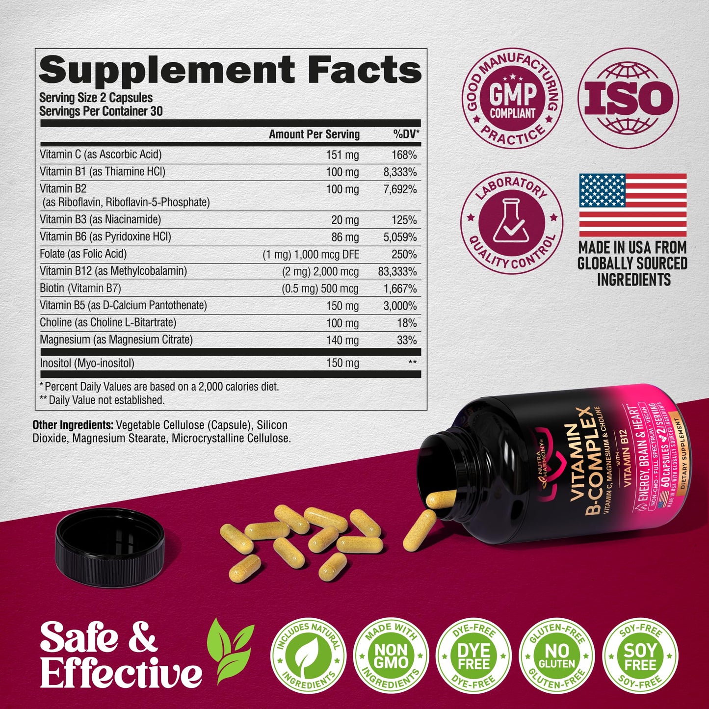 NUTRAHARMONY Vitamin B Complex & Glucosamine Chondroitin Capsules NUTRAHARMONYBuy Supplements Australia
