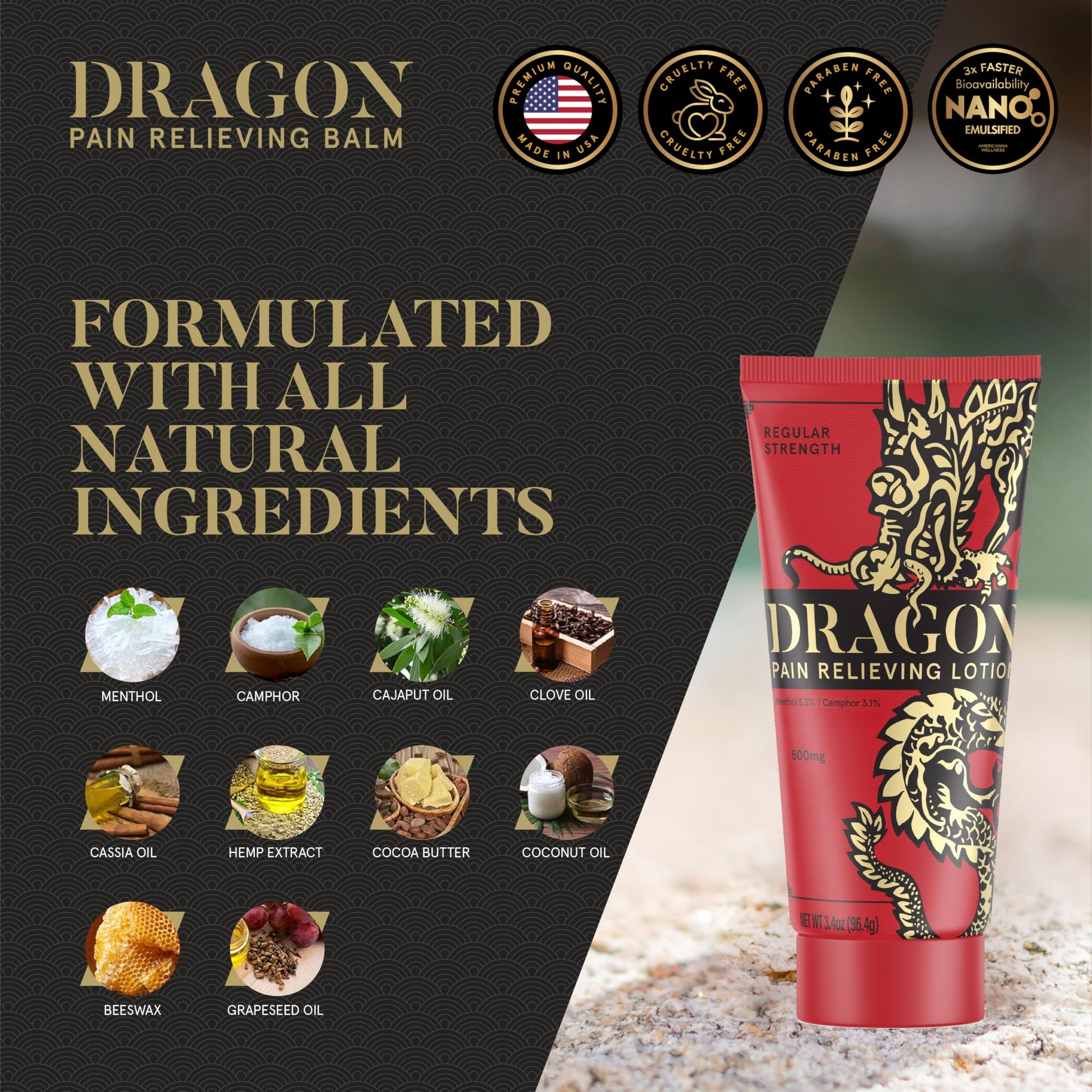Americanna Wellness Dragon Lotion 3.4oz Regular Red Americanna WellnessBuy Supplements Australia