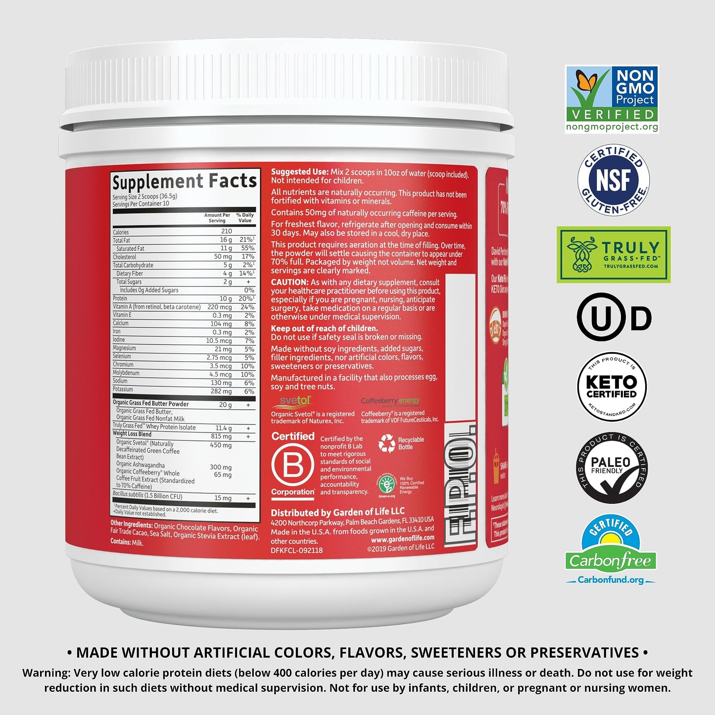 Garden of Life Dr. Formulated Keto Fit Weight Loss Shake - Chocolate Powder, 10 Servings Garden of LifeBuy Supplements Australia
