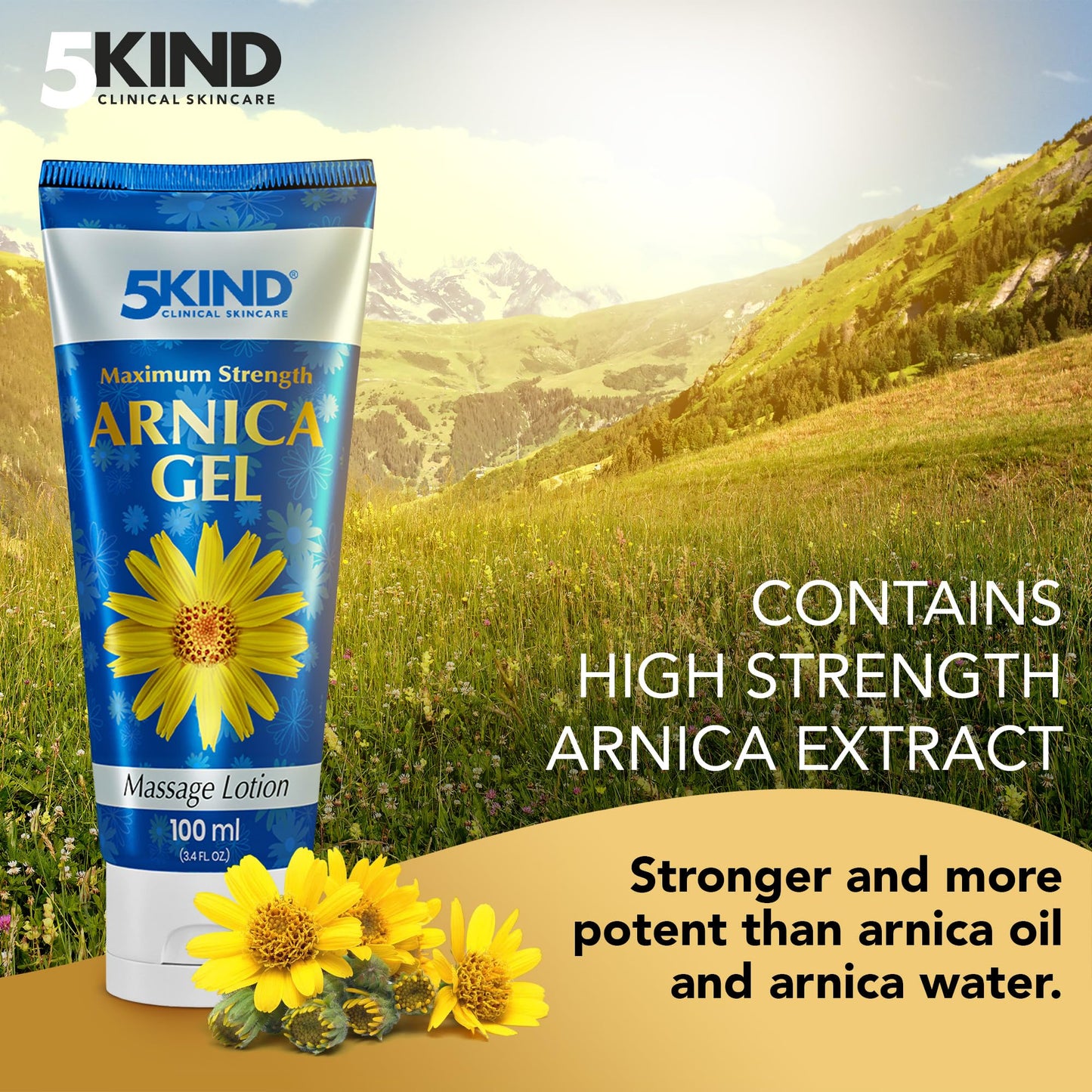 5kind Maximum Strength Arnica Bruise Gel 3.4 Fl Oz - Arnica Gel for Bruising and Swelling - Arnica Montana Gel with High Concentration Extract - Non-Greasy Formula 5kind clinical skincareBuy Supplements Australia