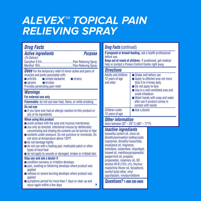 AleveX Pain Relieving Spray, Fast Acting & Fast Drying for Targeted Pain Relief, 3.2 oz Spray AleveBuy Supplements Australia