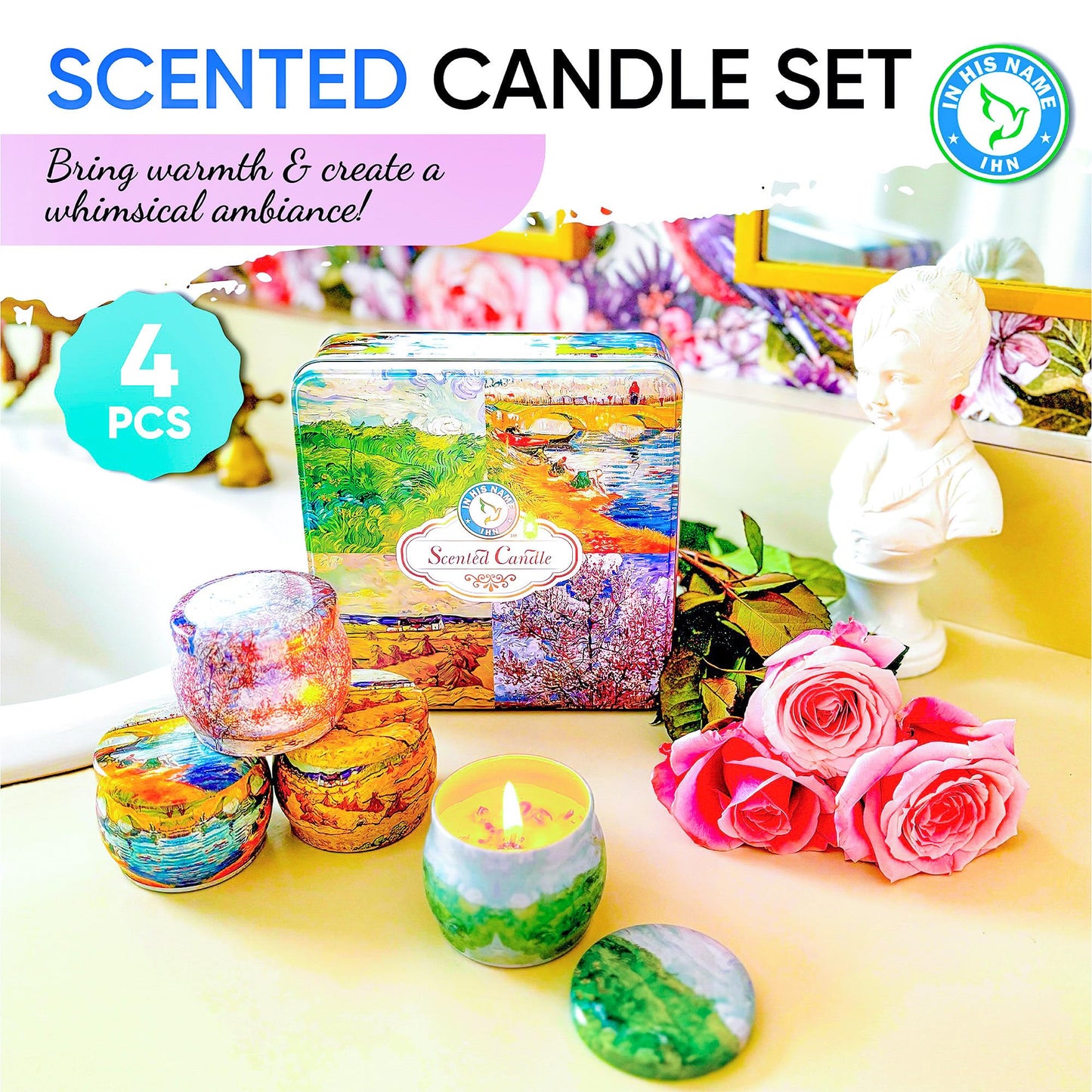 Scented Candles Gift for Women, 4 Pack, Reusable Tin Box, Luxury Candles for Home In His NameBuy Supplements Australia