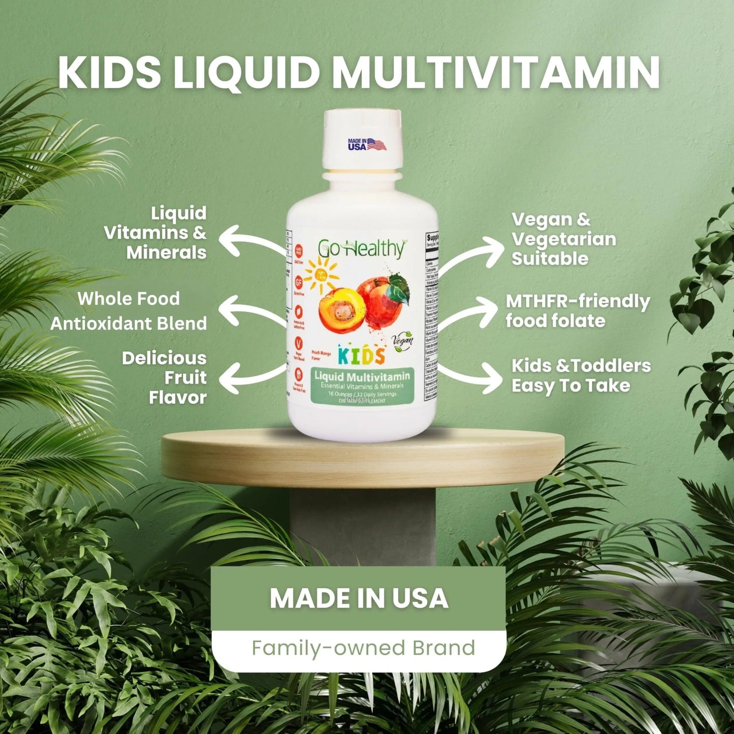 Go Healthy Kids Liquid Multivitamin | Immune Support | Kid Liquid Multivitamins | High Absorption | Vegan Vitamins | Kids Vitamins Multivitamin Go Healthy NaturalBuy Supplements Australia