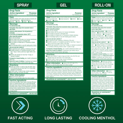 Biofreeze Spray, Gel, & Roll-On Pain Relief Variety Pack, Muscle Pain Relief, Arthritis Pain Reliver, Neck Pain Relief, Cooling Menthol Joint Pain Relief, 3 Fl Oz Spray, 3 Fl Oz Gel, 2.5 Fl Oz Roll On BiofreezeBuy Supplements Australia