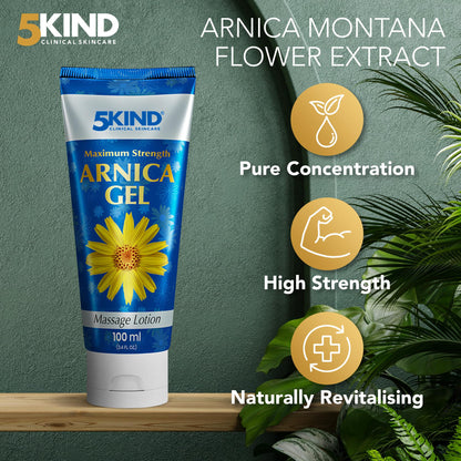 5kind Maximum Strength Arnica Bruise Gel 3.4 Fl Oz - Arnica Gel for Bruising and Swelling - Arnica Montana Gel with High Concentration Extract - Non-Greasy Formula 5kind clinical skincareBuy Supplements Australia