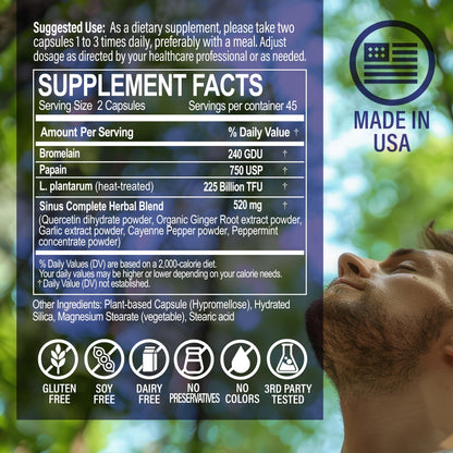 NANOWELL Sinus Biome All-Day Formula Dietary Supplement, 90 Vegetarian Capsules, 225 Billion TFU for Nasal, Sinus, Respiratory Support NANOWELLBuy Supplements Australia
