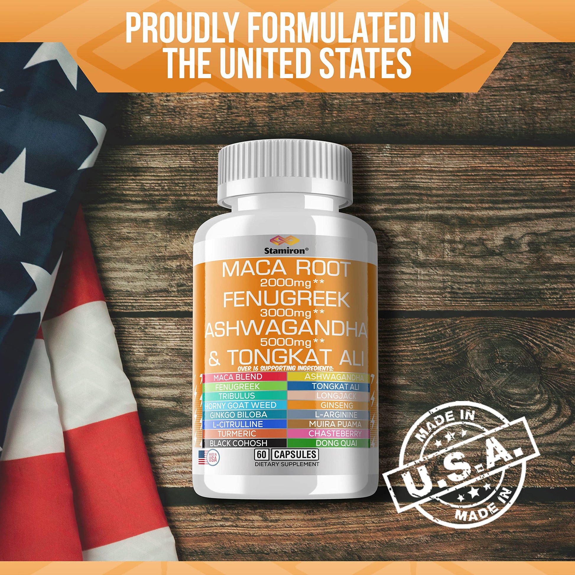 Stamiron Maca Root 2000mg Fenugreek 3000mg Ashwagandha 5000mg Supplement StamironBuy Supplements Australia