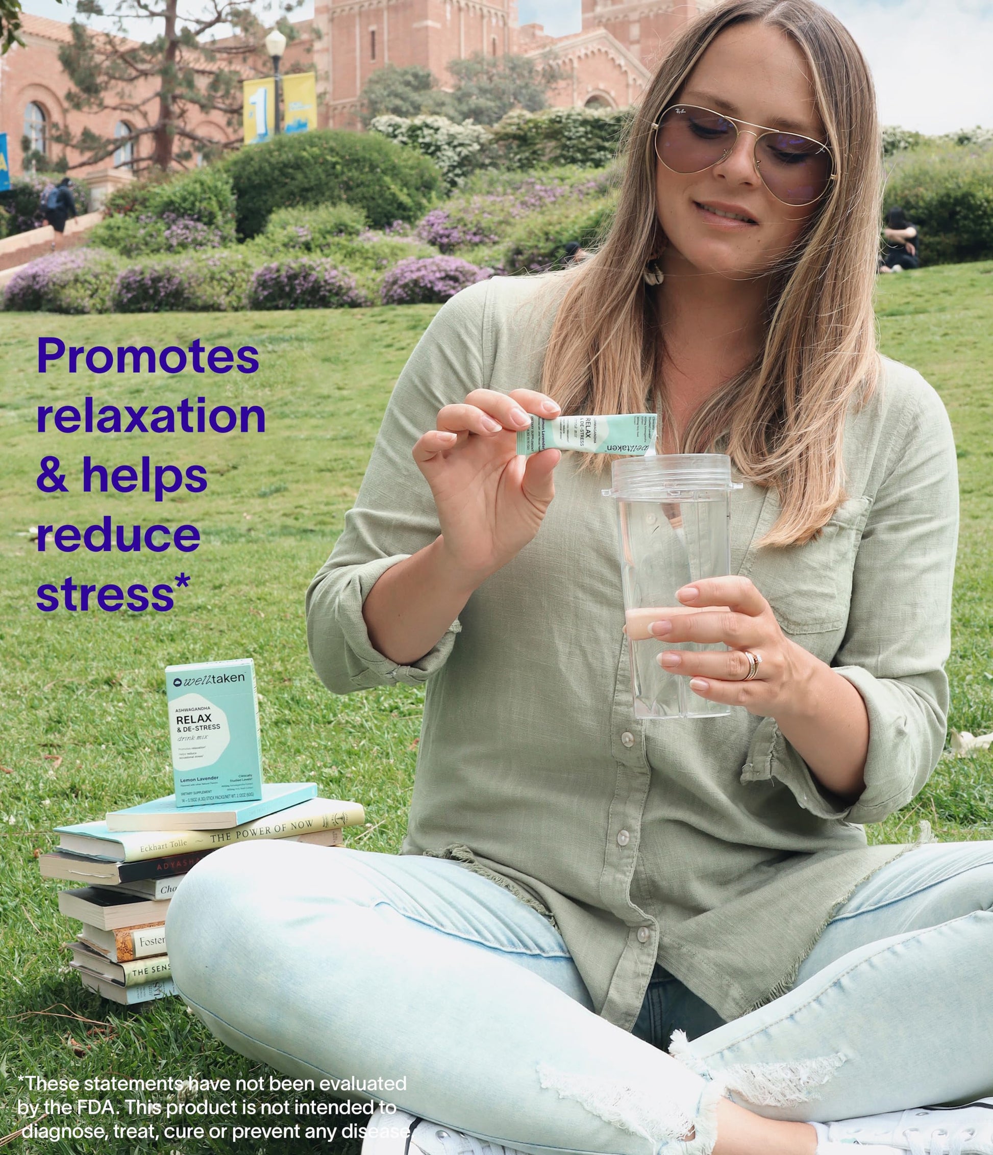 WellTaken Ashwagandha Relax & De-Stress Powder - Lemon Lavender 14ct Box - 600mg Ashwagandha, 200mg L-Theanine, Holy Basil – Supports Stress, Relaxation – Vegan, No Added Sugar - 14 Servings WellTakenBuy Supplements Australia