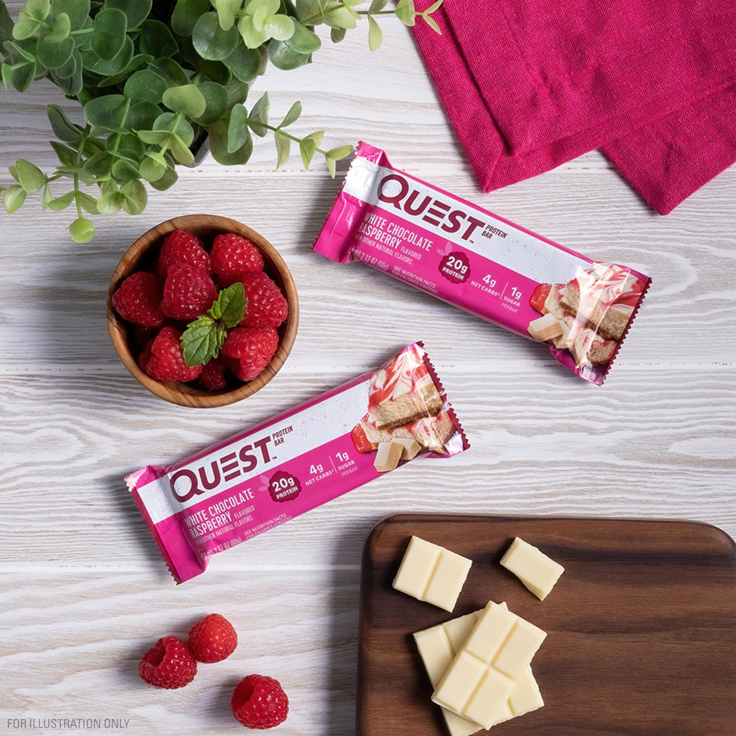 Quest Nutrition White Chocolate Raspberry Protein Bars, High Protein, Low Carb, Gluten Free Quest NutritionBuy Supplements Australia