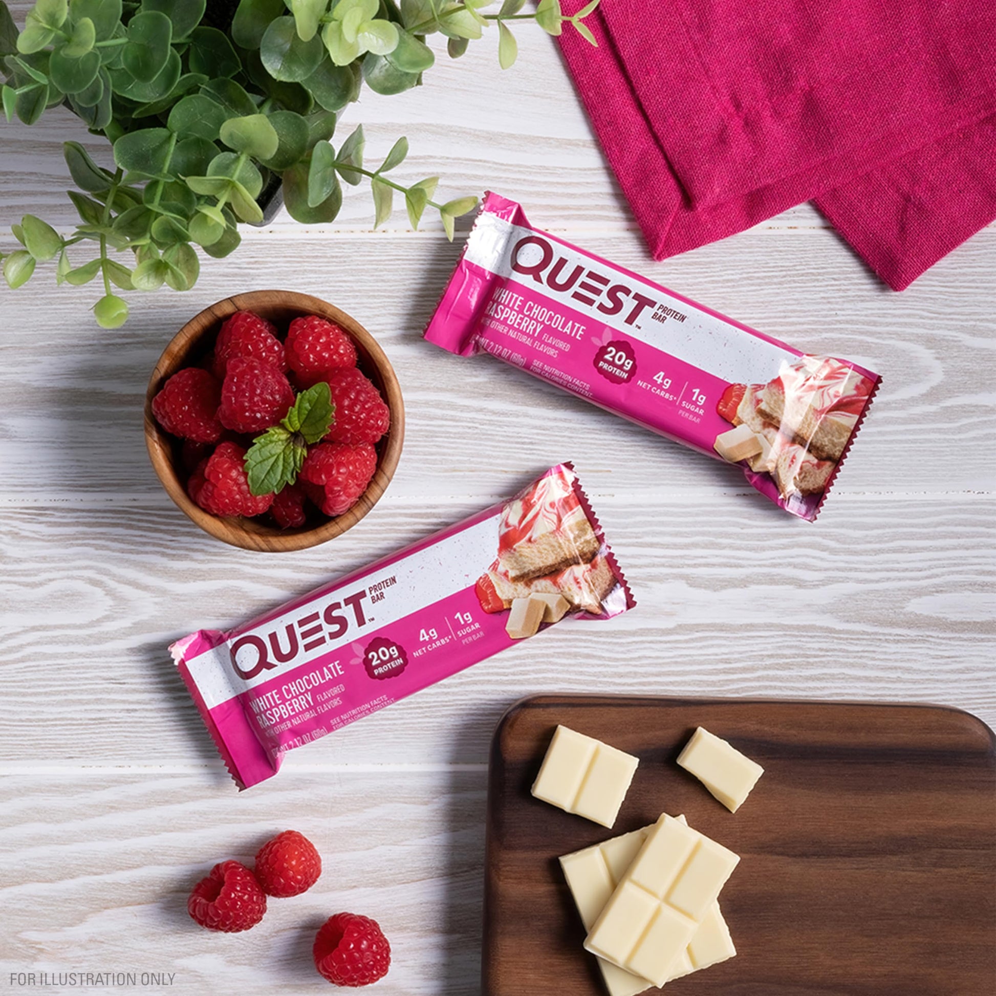 Quest Nutrition White Chocolate Raspberry Protein Bars, High Protein, Low Carb, Gluten Free Quest NutritionBuy Supplements Australia