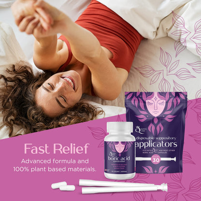 Queen Care - Boric Acid Suppositories & Applicators, Complete Feminine Care, PH Balance for Women Queen CareBuy Supplements Australia