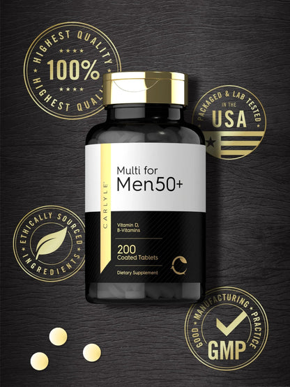 Carlyle Multivitamin for Men 50+ | 200 Count | with B Vitamins, Vitamin D, Magnesium & Zinc | Non-GMO, Gluten Free Supplement CarlyleBuy Supplements Australia