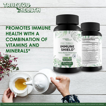 Pro Trilogy Immune Shield - Our Best Immune Support Supplement - Immune Support Capsules - Immune Boost Pills - Our Best Immune Pills Nature Vitamin D Zinc C Best Immune Support Vitamins True You HealthBuy Supplements Australia
