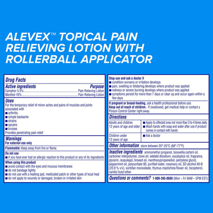 AleveX Topical Pain Relief Lotion with Rollerball Applicator - Long Lasting Arthritis and Muscle Pain Relief, 2.5 oz AleveBuy Supplements Australia