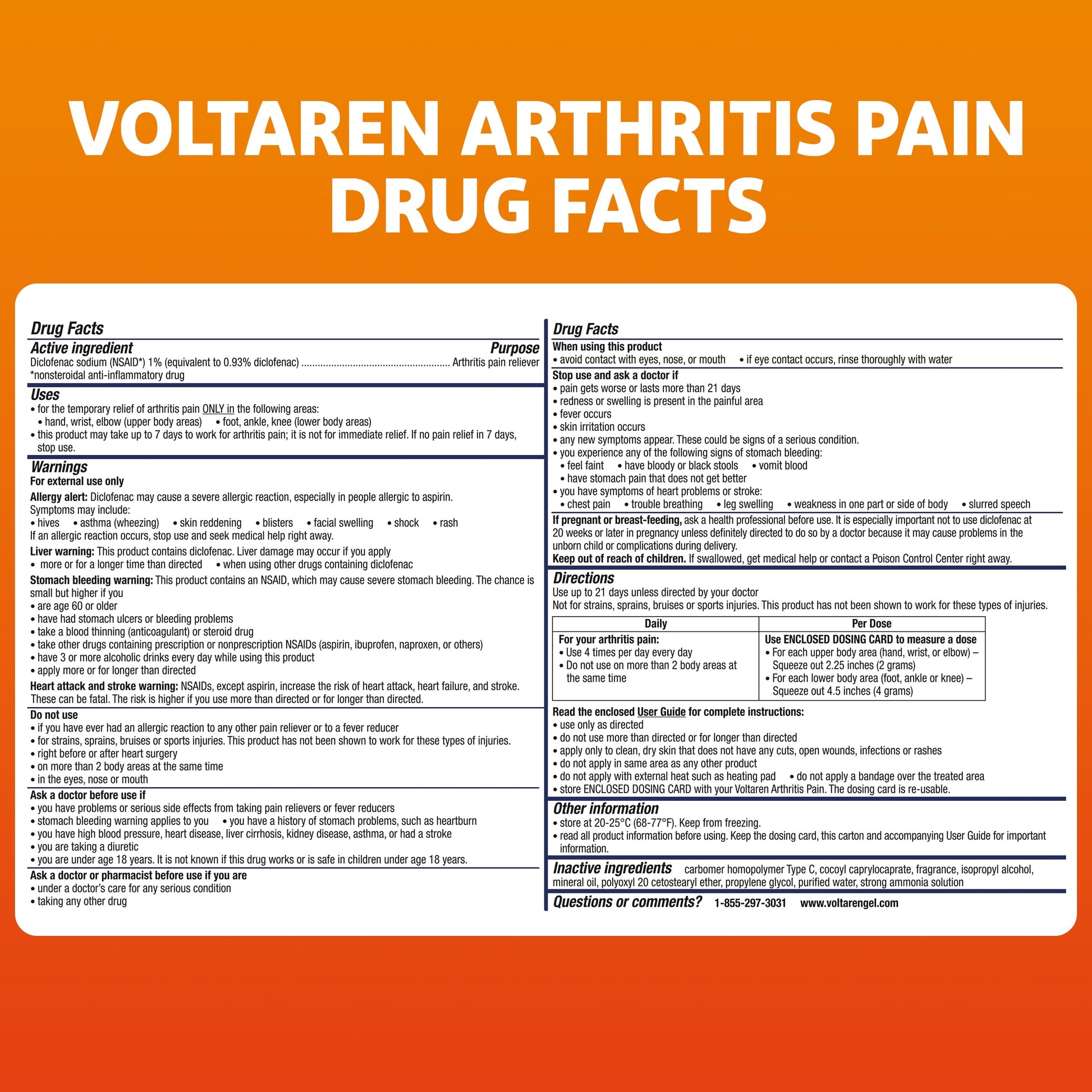 Voltaren Arthritis Pain Gel for Powerful Topical Arthritis Pain Relief with Diclofenac - NEW Easy Open Cap - 100 g x 2 VoltarenBuy Supplements Australia