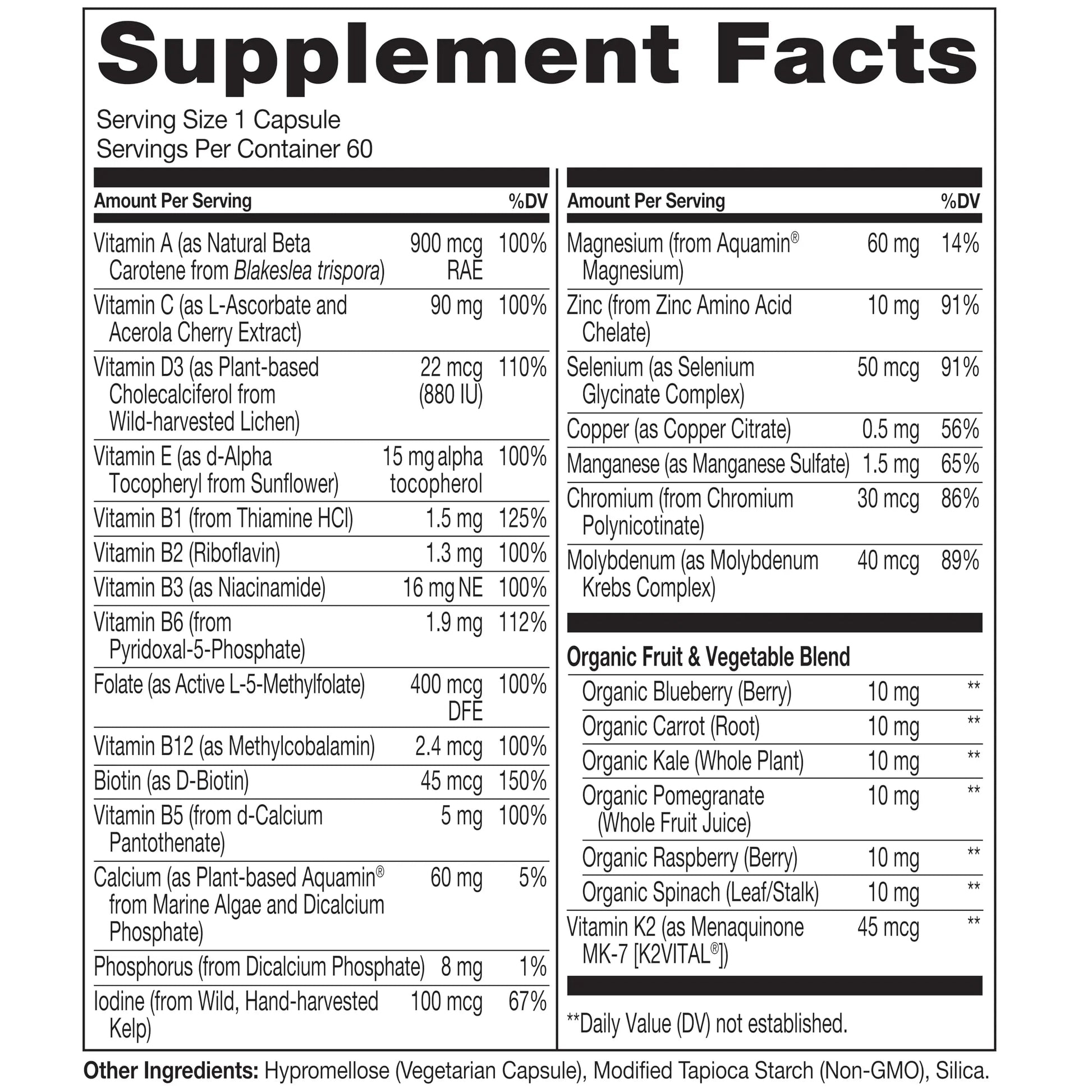 NATURELO One Daily Multivitamin for Men 50+, 60 Capsules and One Daily Multivitamin for Women 50+ (Iron Free), 60 Capsules Bundle - 2 Month Supply NATURELO