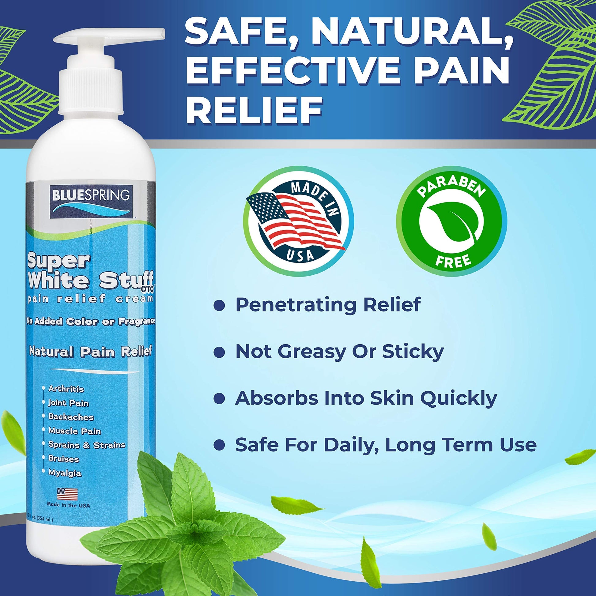 Emu Therapy Super White Stuff OTC 12-oz. Pump Bottle - Natural, Made in USA, Paraben-Free, Works in As Little As 5 Minutes for Joint/Muscle Pain, Backaches, Sprains/Strains, Bruises & More Emu TherapyBuy Supplements Australia