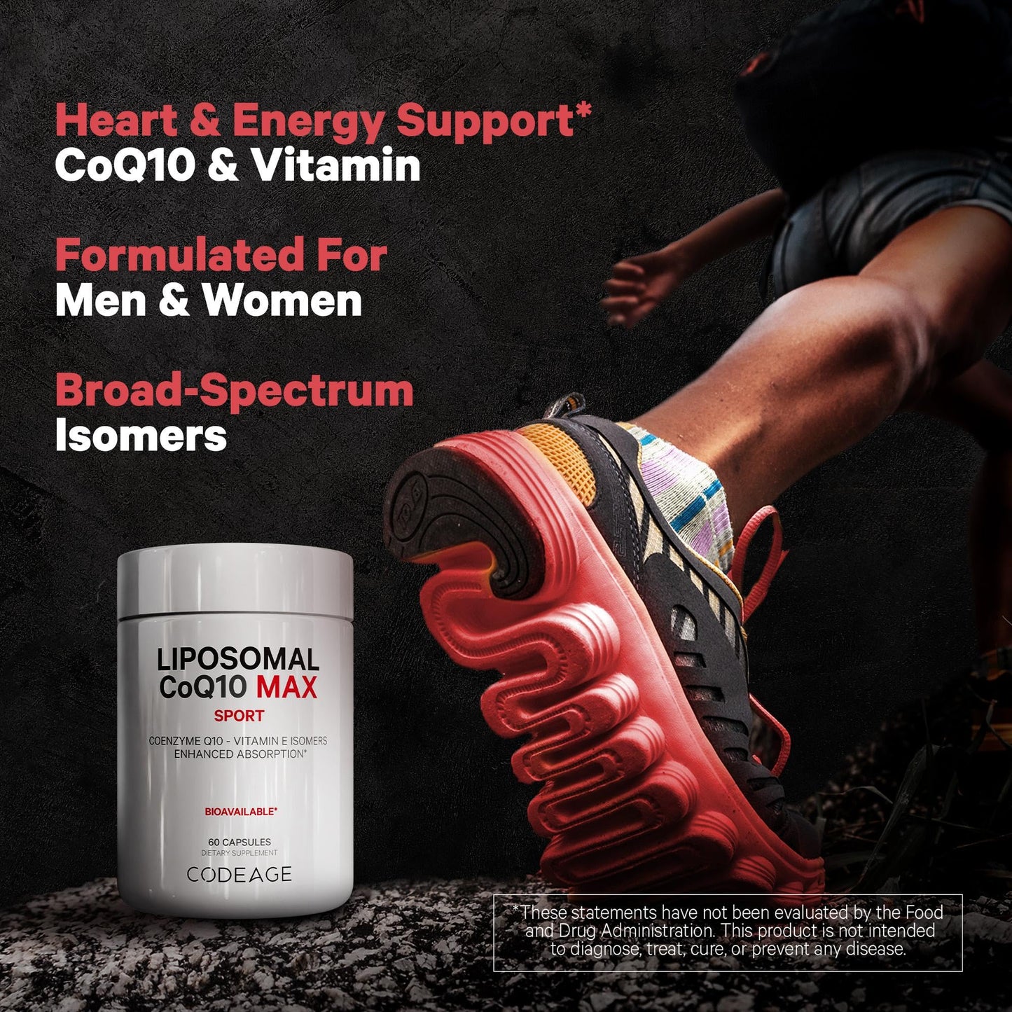 Codeage Liposomal CoQ10 Max Supplement - 250 mg Coenzyme Q10 with Vitamin E Isomers Tocopherols - 2-Month Supply - 1 Capsule Per Serving - Liposomal Delivery - Non-GMO, Gluten-Free - 60 Capsules CodeageBuy Supplements Australia