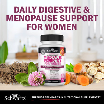 Menopause Support Probiotics for Women - Hot Flashes Night Sweats Mood Swings BioSchwartzBuy Supplements Australia